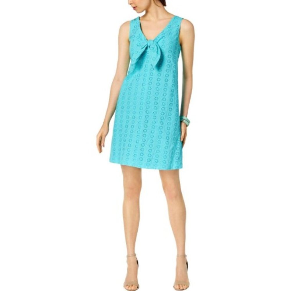 Pappagallo Tie Front Eyelet Sundress - Size 14